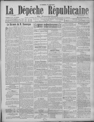 15/10/1924 - La Dépêche républicaine de Franche-Comté [Texte imprimé]
