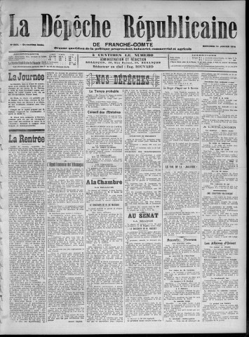 14/01/1914 - La Dépêche républicaine de Franche-Comté [Texte imprimé]