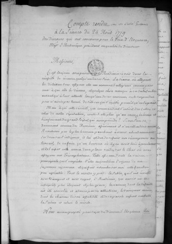 Ms Académie 42 - Trente et unième volume : années 1779-1780, 1782-1783. — Éloquence