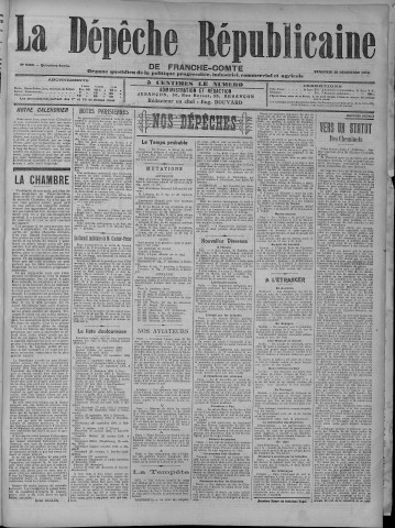 30/12/1910 - La Dépêche républicaine de Franche-Comté [Texte imprimé]