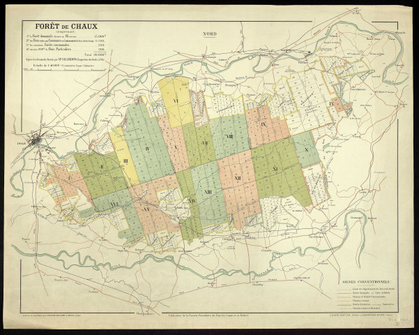 Forêt de Chaux, d'après les documents fournis par Mr Gilardoni. [Document cartographique] , Salins : L. David-Mauvais, 1800/1899