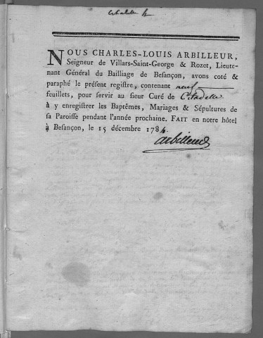 Registre d'établissements militaires : La Citadelle
baptêmes (naissances), mariages sépultures (décès) (20 mars 1784 - 5 octobre 1791)
