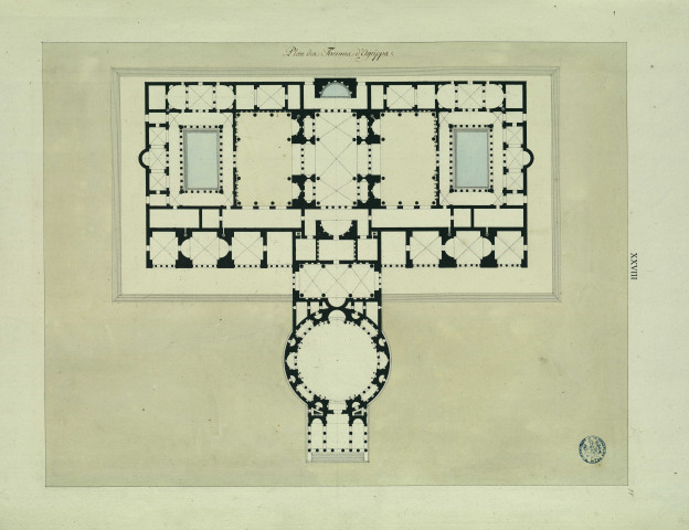 Plan des thermes d'Agrippa / Pierre-Adrien Pâris , [S.l.] : [P.-A. Pâris], [1700-1800]
