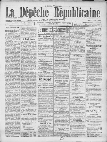 09/07/1924 - La Dépêche républicaine de Franche-Comté [Texte imprimé]