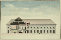Coupe de l'Hôtel de l'Intendance de Franche-Comté (Préfecture). Premier projet [dessin] , [Besançon] : [s.n.], [1771-1778]
