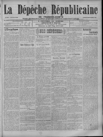 26/09/1910 - La Dépêche républicaine de Franche-Comté [Texte imprimé]