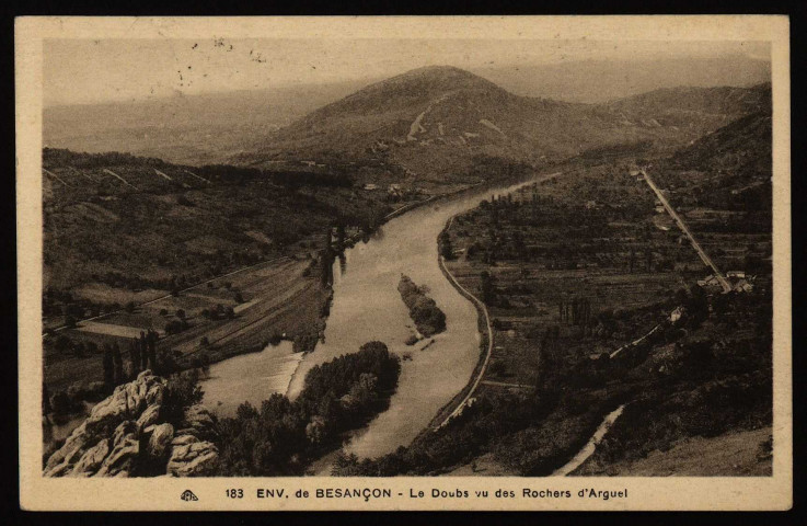 Besançon - Le Doubs vu des Rochers d'Arguel [image fixe] , Strasbourg : Cie des Arts Photomécaniques, 1932/1935
