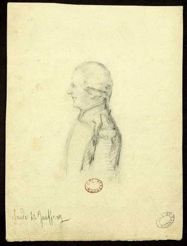 Claude de Jouffroy. Buste, profil gauche [dessin] , [S.l.] : [s.n.], [1800-1899]