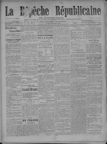 11/01/1920 - La Dépêche républicaine de Franche-Comté [Texte imprimé]