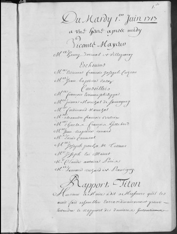Registre des délibérations municipales 1er juin - 31 décembre 1717