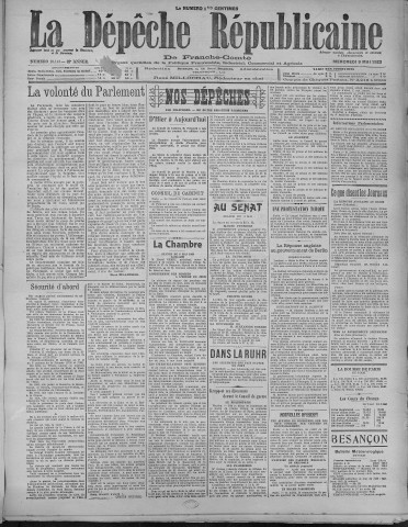 09/05/1923 - La Dépêche républicaine de Franche-Comté [Texte imprimé]