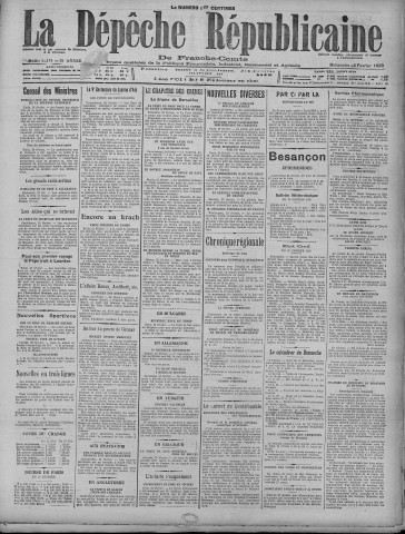 24/02/1929 - La Dépêche républicaine de Franche-Comté [Texte imprimé]