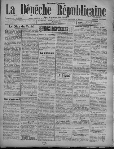 21/01/1925 - La Dépêche républicaine de Franche-Comté [Texte imprimé]