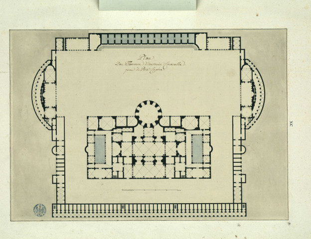 Plan des thermes d'Antonin Caracalla près de la Porte Capène / Pierre-Adrien Pâris , [S.l.] : [P.-A. Pâris], [1700-1800]