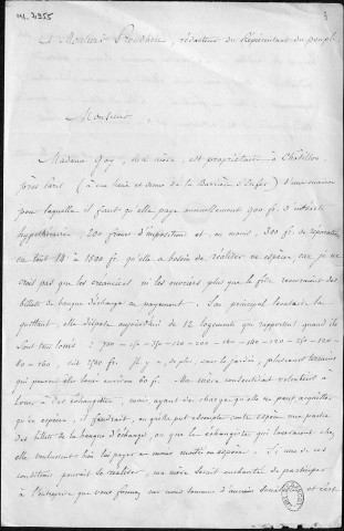 Ms 2955 (tome XIV) - Lettres adressées à P.-J. Proudhon : Gavory à Goyer