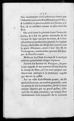 Extrait des délibérations du conseil général de la commune de Besançon. Procès-verbal de la confédération faite à Besançon, au Champ de Mars, le 14 juillet 1790