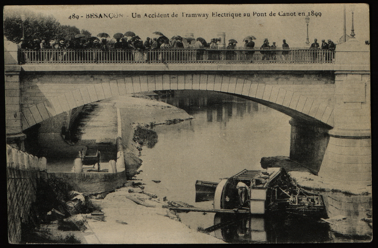 Accident de Tramway électrique au pont Canot, 1899 (BMB, CP-B-P102-0014)