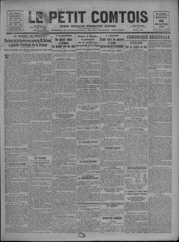 26/03/1930 - Le petit comtois [Texte imprimé] : journal républicain démocratique quotidien