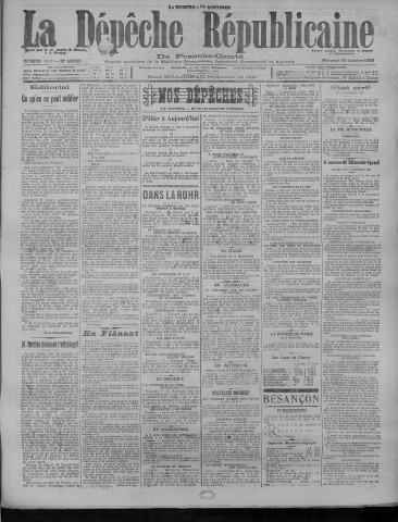 10/10/1923 - La Dépêche républicaine de Franche-Comté [Texte imprimé]