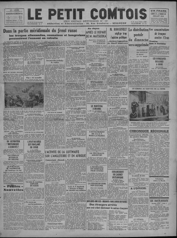 21/07/1941 - Le petit comtois [Texte imprimé] : journal républicain démocratique quotidien