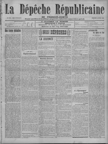 09/04/1909 - La Dépêche républicaine de Franche-Comté [Texte imprimé]