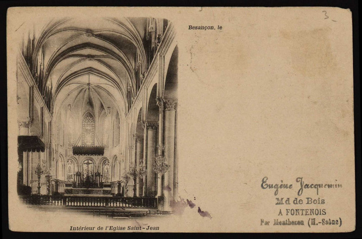 Besançon - Intérieur de l'Eglise Saint-Jean. [image fixe] , 1897/1901