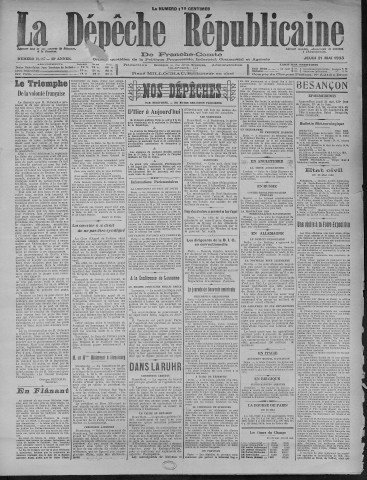 31/05/1923 - La Dépêche républicaine de Franche-Comté [Texte imprimé]