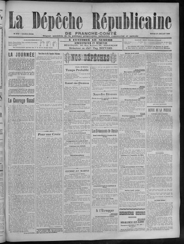 31/07/1906 - La Dépêche républicaine de Franche-Comté [Texte imprimé]