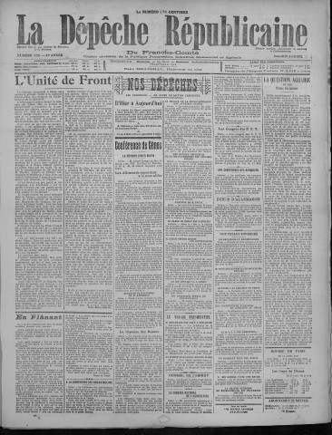 22/04/1922 - La Dépêche républicaine de Franche-Comté [Texte imprimé]