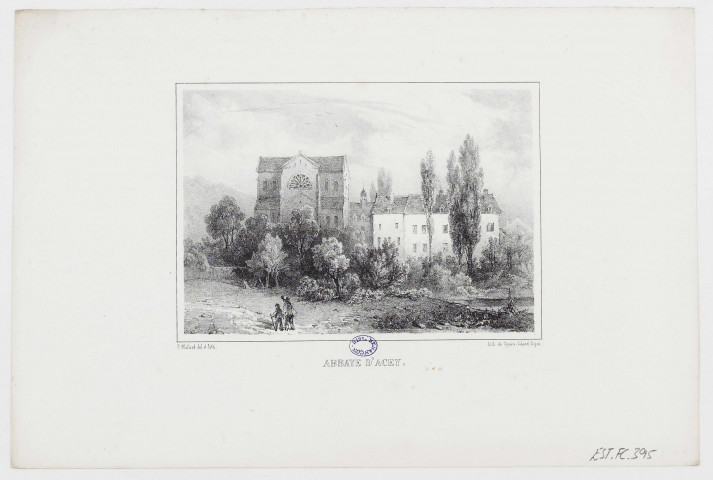 Abbaye d'Acey [estampe] / P. Mallard del et lith. , Dijon : Lith. de Gouasco-Jobard, [1800-1899]