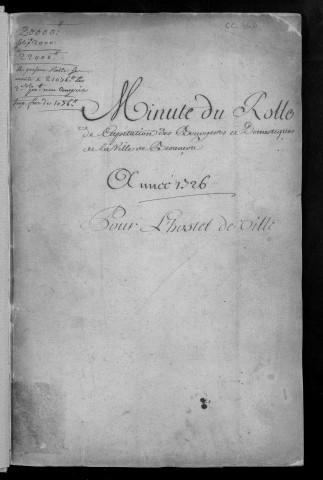 Registre de Capitation pour l'année 1726