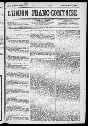 20/03/1878 - L'Union franc-comtoise [Texte imprimé]