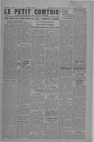 17/05/1944 - Le petit comtois [Texte imprimé] : journal républicain démocratique quotidien