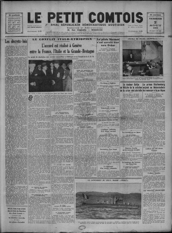 02/08/1935 - Le petit comtois [Texte imprimé] : journal républicain démocratique quotidien