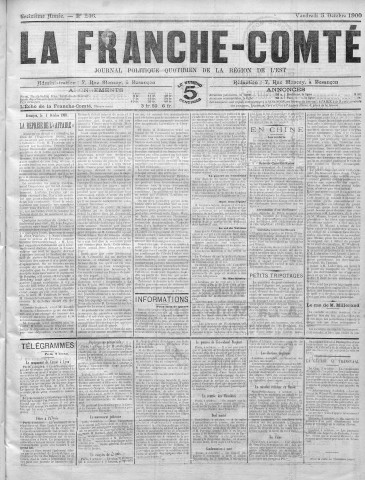 05/10/1900 - La Franche-Comté : journal politique de la région de l'Est