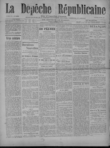 18/04/1920 - La Dépêche républicaine de Franche-Comté [Texte imprimé]