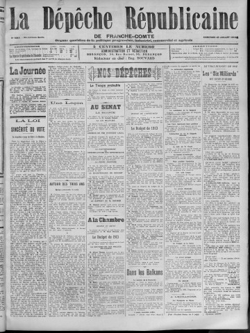 23/07/1913 - La Dépêche républicaine de Franche-Comté [Texte imprimé]