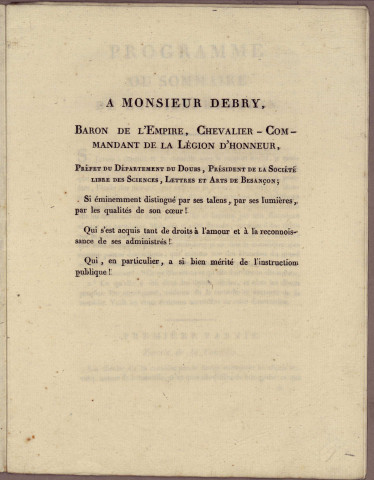 Dissertation sur la comédie. Thèse littéraire qui doit soutenir pour le doctorat ès-lettres, en l'Académie de Besançon, sous la présidence de M. Ordinaire, recteur, le 14 du mois d'août 1810, P. Fontanier, professeur d'humanités au Lycée de ladite ville ...