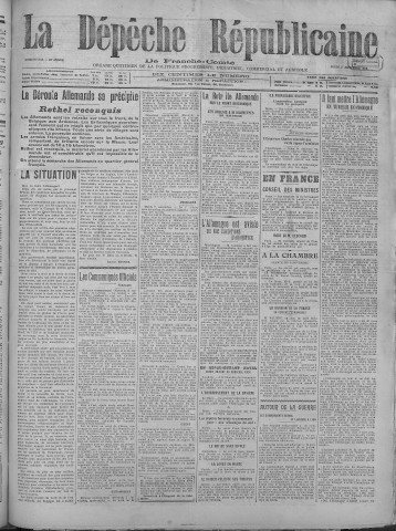07/11/1918 - La Dépêche républicaine de Franche-Comté [Texte imprimé]