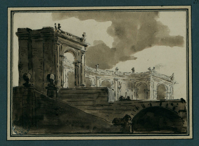 Vue de la villa Albani à Rome , [Rome ?], [1750-1800]