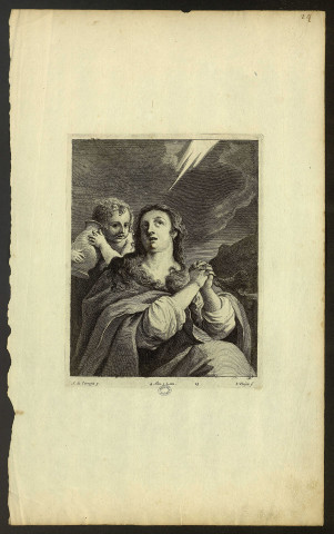 [Sainte avec un ange tenant un vase] [image fixe] / A. da Corregio p. I. Troÿen f , 1610/?