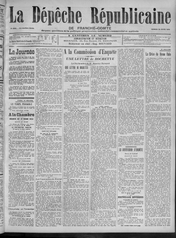 28/03/1914 - La Dépêche républicaine de Franche-Comté [Texte imprimé]