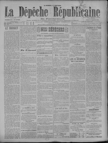 16/09/1922 - La Dépêche républicaine de Franche-Comté [Texte imprimé]