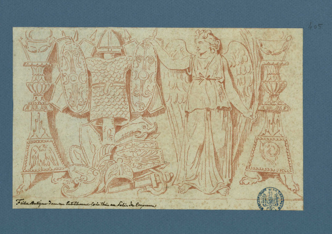 Frise antique dans un entablement corinthien au palais des Empereurs / Pierre-Adrien Pâris , [S.l.] : [P.-A. Pâris], [1700-1800]