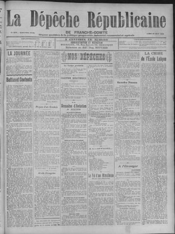 30/08/1909 - La Dépêche républicaine de Franche-Comté [Texte imprimé]