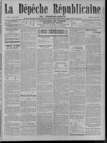 10/04/1911 - La Dépêche républicaine de Franche-Comté [Texte imprimé]