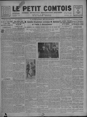 06/01/1934 - Le petit comtois [Texte imprimé] : journal républicain démocratique quotidien