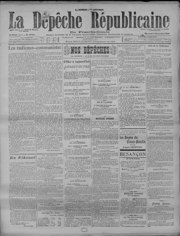 07/11/1923 - La Dépêche républicaine de Franche-Comté [Texte imprimé]