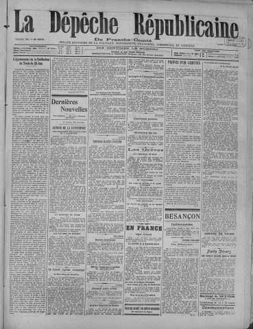 04/08/1919 - La Dépêche républicaine de Franche-Comté [Texte imprimé]