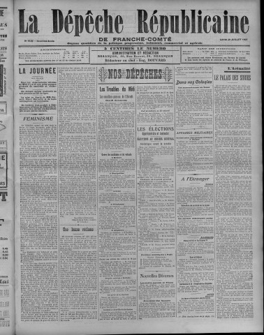 29/07/1907 - La Dépêche républicaine de Franche-Comté [Texte imprimé]
